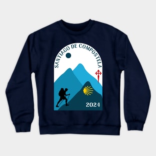 Camino de Santiago de Compostela 2024 Man Walking Crewneck Sweatshirt